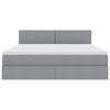 vidaXL Легло с място за съхранение и матрак Светлосиво 180 x 200 cm
