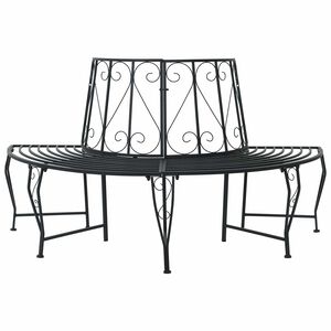 vidaXL Дървесен бенч 4-Брой места 160 x 80 x 89 см Стомана Черно