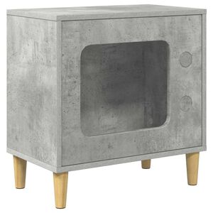 vidaXL Къща за котки Бетон 51 x 30 x 52 см Инженерно дърво