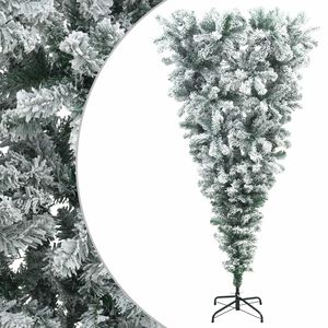 vidaXL Обърната обратно изкуствена коледна елха 150 см PVC и стомана