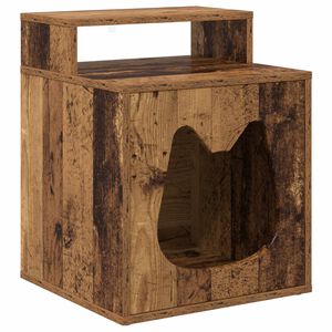 vidaXL Къща за котки Старо дърво 42,5 x 40 x 53,5 см