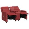 vidaXL 2-местен масажен реклайнер, виненочервено, изкуствена кожа