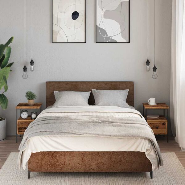 vidaXL Нощни шкафчета 2 бр. старо дърво 34x36x50см Инженерна дървесина