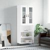 vidaXL Висок шкаф, бял, 69,5x34x180 см, инженерно дърво