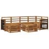 vidaXL Комплект дивани за открито 6 бр. Натурално