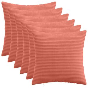 vidaXL Калъфка за възглавница 6 pcs HEERLEN Червено оранжево кордурой