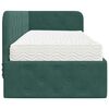 vidaXL Ъглова рамка за легло с матрак Тъмен зелен 80 x 200 cm Кадифе