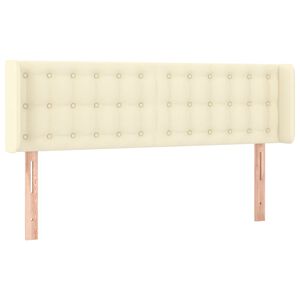vidaXL Горна табла за легло, кремава, 147x16x78/88 см, изкуствена кожа