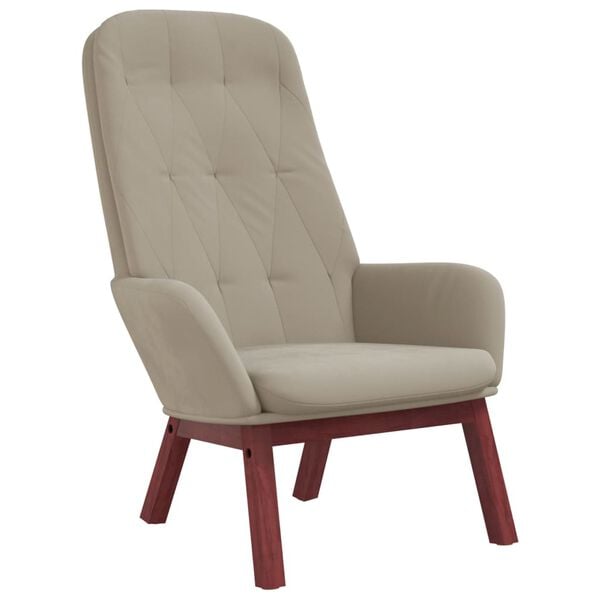 vidaXL Релакс стол, светлосив, кадифе