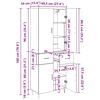 vidaXL Висок шкаф 2 pcs Старо дърво Инженерна дървесина и стъкло