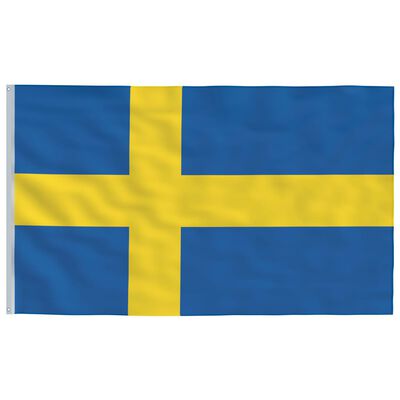 vidaXL Флаг на Швеция и стълб, 6,23 м, алуминий