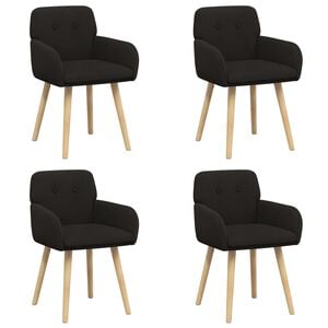 vidaXL Обедени столове 4 pcs Букле Черно 59 х 57 х 85 см