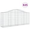vidaXL Габионни кошници арка 25 бр 200x30x80/100 см поцинковано желязо