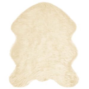 vidaXL Изкуствен овчи килим Tafalla Крем 50 x 80 cm Полиестер