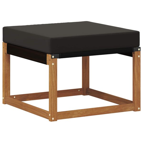 vidaXL Външна табуретка Масивна акациева дървесина и текстилен плат