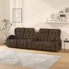 vidaXL 4-местен масажен реклайнер с държачи за чаши, кафяв, текстил