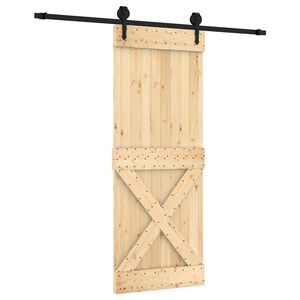 vidaXL Преплъзваща се врата Естествено и черно 80 x 210 cm