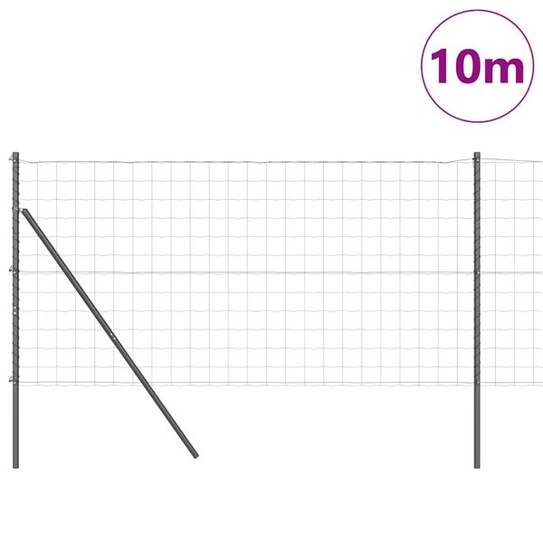 vidaXL Ограда с пост Сив 1 x 10 m Стомана