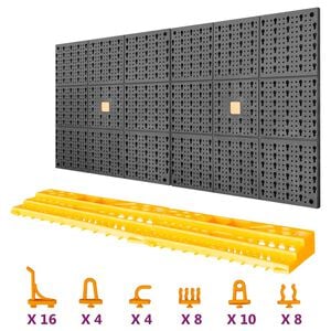 vidaXL Стена за инструменти 500x1000 мм 50 куки PP