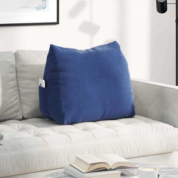 vidaXL Възглавница за гръб Полицейско синьо 60 x 20 x 50 см