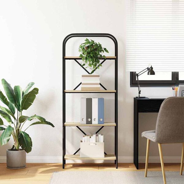 vidaXL Рафт за книги Сонома дъб 60 x 30 x 146 см Инженерно дърво