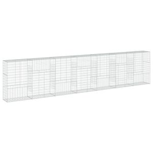 vidaXL Габионна кошница с покритие, 700x50x150 см, поцинковано желязо