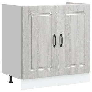 vidaXL Шкаф за мивка, Kalmar, сив сонома, 80x46x81,5см инженерно дърво