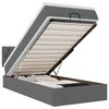 vidaXL Османска легло с матрак и LED, тъмносиво, 80x200 см, плат