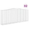 vidaXL Габионни кошници арка 2 бр 400x50x160/180 см поцинковано желязо