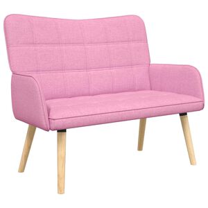 vidaXL Диван с два места Розово 115 x 61 x 87 см текстил