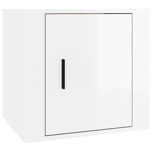 vidaXL Нощно шкафче, бял гланц, 50x39x47 см