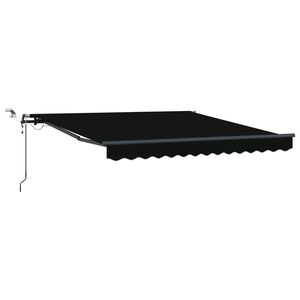 vidaXL Прибираща се тента Черно 350 x 250 cm Полиестер
