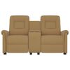vidaXL 2-местен масажен реклайнер с поставка за чаша, таупе