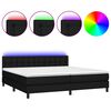 vidaXL Боксспринг легло с матрак и LED, черна, 200x200 см, плат