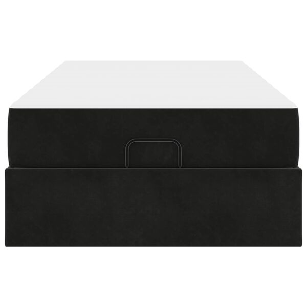 vidaXL Рамка за легло с матрак с матрак 2 pcs Черно Кадифе