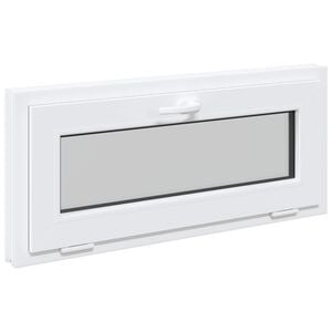 vidaXL Прозорец за мазе RISOR 90 x 40 cm PVC и стъкло Бяло