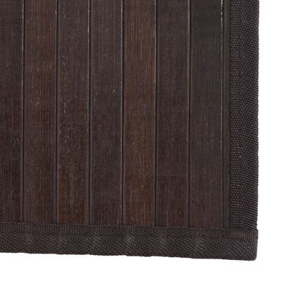 vidaXL Килим, правоъгълен, тъмнокафяв, 80x400 см, бамбук