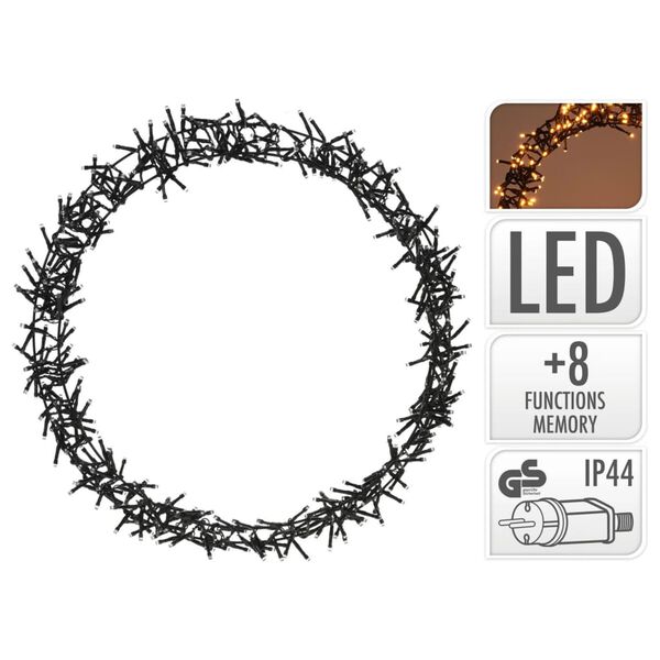 Ambiance Светещ коледен венец с 400 LED, 48 см