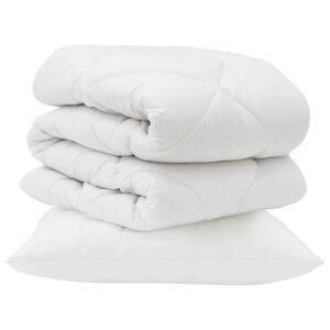 vidaXL Завивка с възглавница 2 pcs Бяло Микрофибър