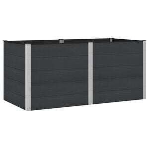 vidaXL Градинска повдигната леха Черно 200 x 100 x 91 см