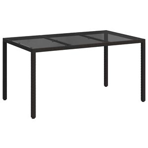 vidaXL Градинска маса Черно 150 x 90 x 75 cm полиратан