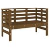 vidaXL Градинска пейка, меденокафява, 111,5x53x71 см, бор масив