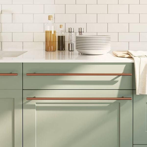 vidaXL Дръжки за шкафове, 5 бр, бронз, 480 мм, неръждаема стомана