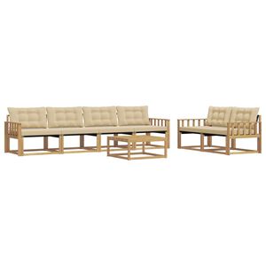 vidaXL Комплект дивани за открито 7 pcs Бяло и Бежово 79 x 79 x 37 см