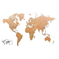 MiMi Innovations Карта на света стенна Luxury пъзел кафява 150x90 см