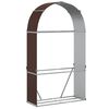 vidaXL Поставка за дърва, кафяв, 120x45x210 см, поцинкована стомана