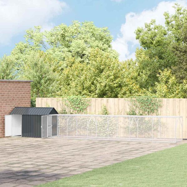 vidaXL Клетка за птици със съхранение Антрацит 821,5 x 111 x 142 см