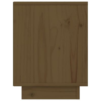 vidaXL Нощно шкафче, меденокафяво, 40x30x40 см, борово дърво масив