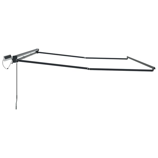 vidaXL Електрическа разтегателна рамка за сенник Бял 2,5 x 2 m Стомана