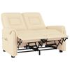 vidaXL 2-местен масажен реклайнер, кремаво, изкуствена кожа